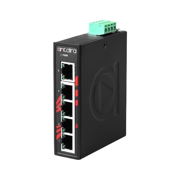 Antaira Compact 5-Port Industrial Unmangaed Ethernet Switch, w/5-10/100TX with Conformal Coating - LNX-C500-CC