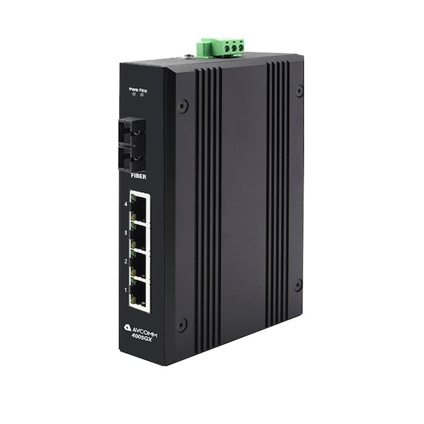 Avcomm 5-Port Industrial Unmanaged Ethernet Switch - 4005GXE-SC-80-HV
