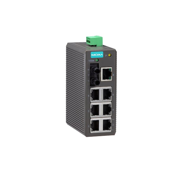 Moxa Entry-Level Unmgd Eth. Swtch W/ 7 10/100Baset(X)Ports, Eds-208-M-St - EDS-208-M-ST
