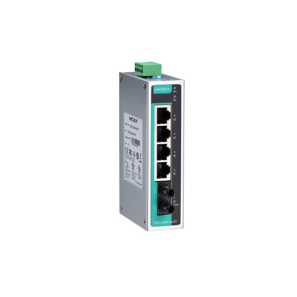 Moxa Unmanaged Switch W/ 4 10/100Base T(X)Ports, Eds-205A-M-St - EDS-205A-M-ST