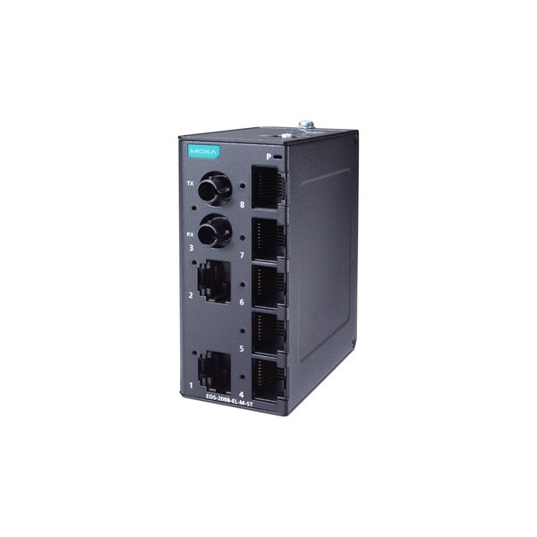 Moxa 8Prt Entry-Level Unmgd Swtch, 7 Fast TpPrts, 1 Mltimode, Eds-2008-El-M-St - EDS-2008-EL-M-ST