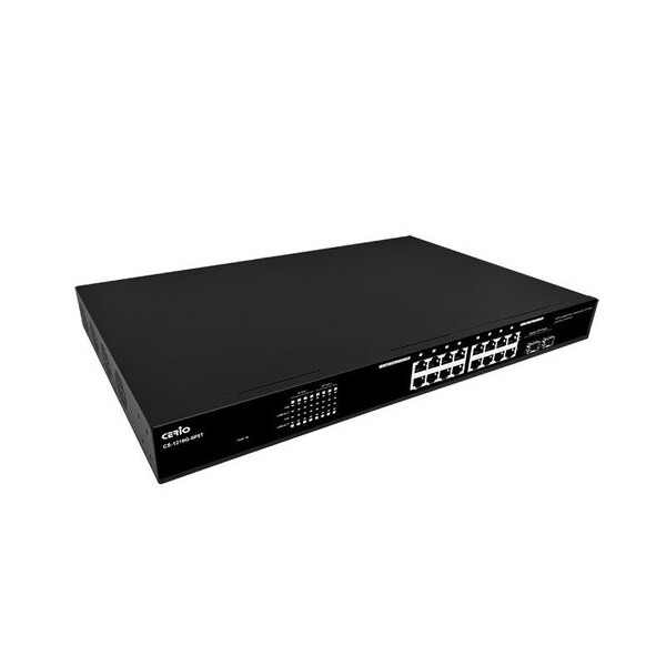 Cerio 16 Port Gigabit PoE++, 8 Port AT PoE + 8 Port BT PoE Switch with 2 SFP Ports, 450Watt Power - CS-1216G-8P8T