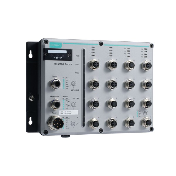Moxa L2 Mgd Eth. Swtch W/ 8 10/100Baset(X)Ports And 8, Tn-5516A-8Poe-Wv-Ct-T - TN-5516A-8POE-WV-CT-T