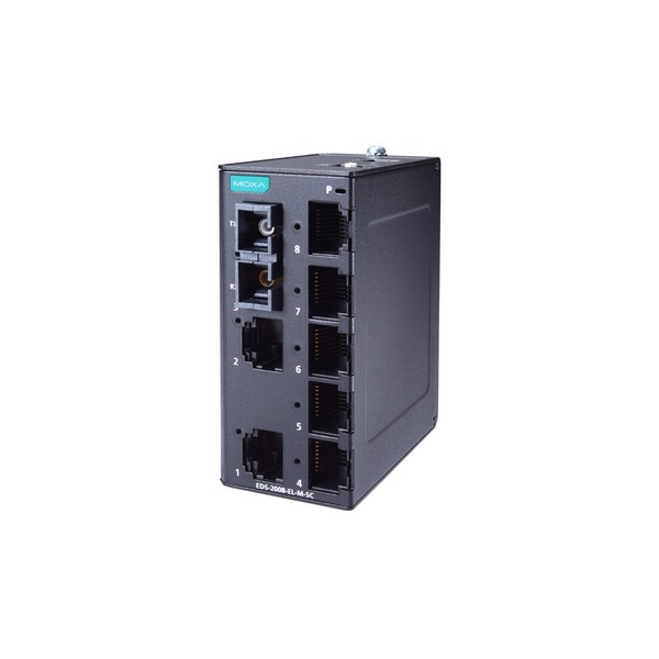 Moxa 8Prt Entry-Lvl UnmgdSwtch, 7 Fast TpPrts, 1 Mltimode, Eds-2008-El-M-Sc-T - EDS-2008-EL-M-SC-T