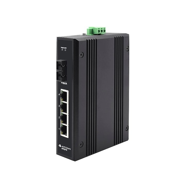 Avcomm 5-Port Industrial Unmanaged Ethernet Switch - 405FXE-SC-40-HV