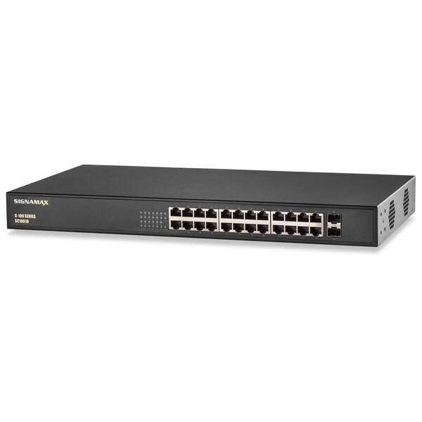 Signamax Connectivity C-100 16 Port Gigabit PoE+ Switch 2 SFP - FO-SC10050