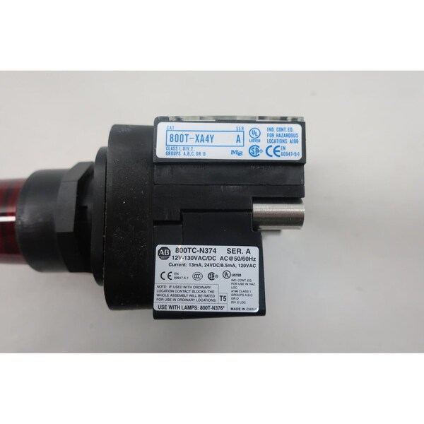 Botón pulsador iluminado rojo de 12-130V-CA 12-130V-CD - 800H-QRBH2RA4Y de Allen Bradley