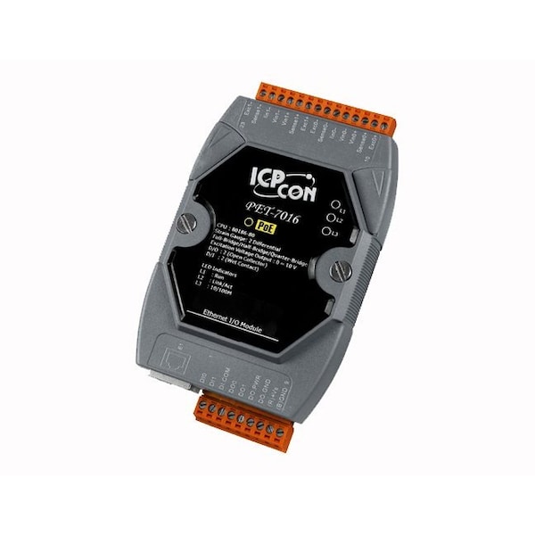 Icp Das 2-channel strain gauge, 2-channel digital input and 2-channel digital Output PoE - PET-7016