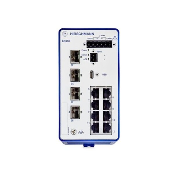 Hirschmann BOBCAT BRS30-12TX - Industrial Ethernet Switch, 8 x 10/100Base-TX, RJ45, 4 x 10/100/1000Ba - 942170075
