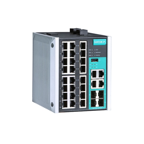 Moxa Mgd Gigabit Eth. Swtch W/ 24 10/100Baset(X)Ports, Eds-528E-4Gtxsfp-Lv - EDS-528E-4GTXSFP-LV