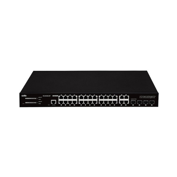 Cerio 24 Port 10/100/1000M Gigabit Web Managed PoE+ Switch with 4 Combo Gigabit Ports, 450Watt Power - CS-2424G-24P-A5