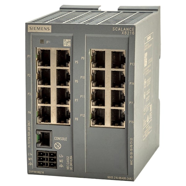 Siemens SCALANCE XB216 managed Layer 2 IE switch 16X 10/100 Mbit/s RJ45 ports - 6GK5216-0BA00-2AB2