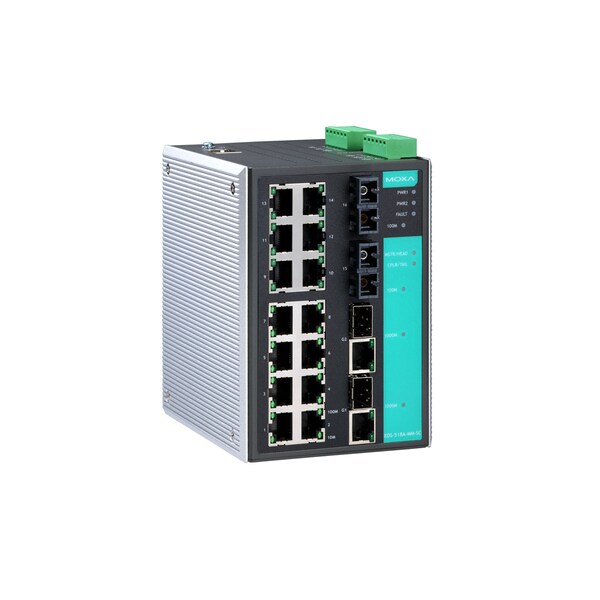 Moxa Mgd Gigabit Eth. Swtch W/ 14 10/100Baset(X)Ports, Eds-518A-Ss-Sc - EDS-518A-SS-SC