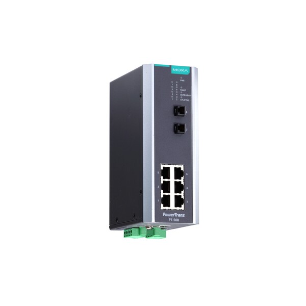 Moxa Iec 61850-3 Mgd Eth. Swtch W/ 6 10/100Baset(X)Ports, Pt-508-Ss-Sc-24 - PT-508-SS-SC-24