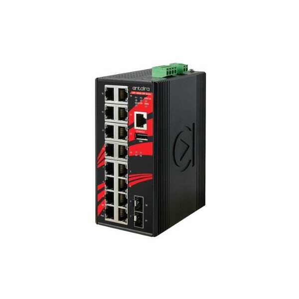 Antaira 18-Port Industrial Gigabit PoE+ Light Layer 3 Managed Ethernet Switch - LMP-1802G-SFP