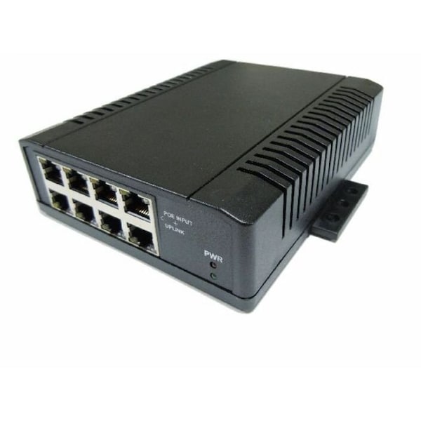 Tycon Systems PoE Switch, 44-57VIn, 8xPort, 802.3at PoE - TP-SW8-D
