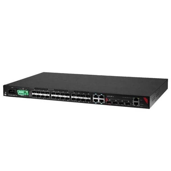 Antaira 32-Port Industrial Gigabit Managed Ethernet Switch, with 4-10/100/1000 RJ45 Ports, 24-100/1000 SFP S - LMX-3228G-10G-SFP-AD
