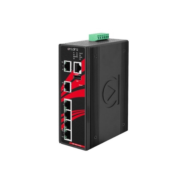 Antaira 6-Port Industrial PoE+ Light Layer 3 Managed Ethernet Switch - LMP-0600-T-V2