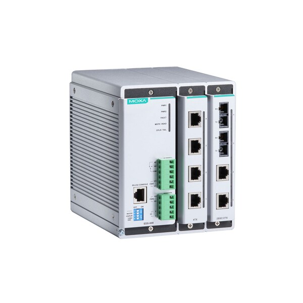 Moxa Compact Mgd Eth. Swtch System W/ 2 Slots For 4Port Fast, Eds-608 - EDS-608