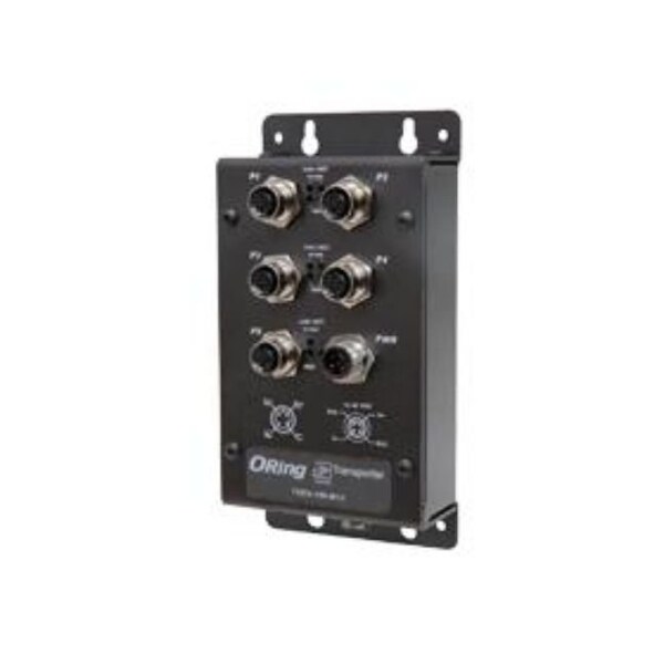 Oring Networking EN50155 5-port unmanaged Ethernet switch; 5 10/100/500Base-TX M12 - TXES-150-M12