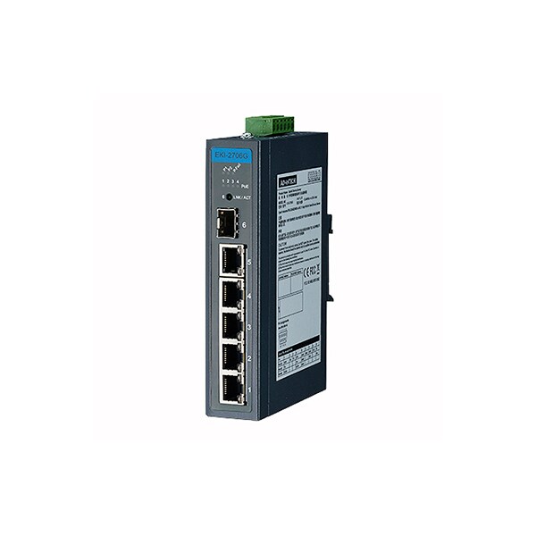 Advantech 5Ge+1G Sfp Unmanaged Ind. Poe Switch W/T, EKI-2706G-1GFPI-BU - EKI-2706G-1GFPI-BU