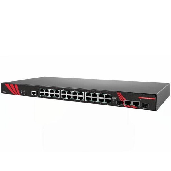 Antaira 26-Port Industrial PoE+ Gigabit Managed Ethernet Switch, w/24-10/100/1000Tx RJ45 (30W/Port) - LMP-2602G-SFP-T