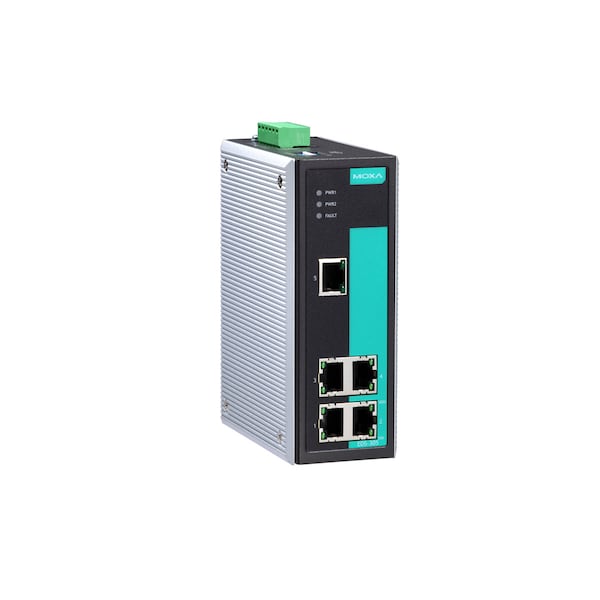 Moxa Indust. Unmanaged Ethernet Switch W/ 5 10/100Baset(X)Ports, -40 - EDS-305-T