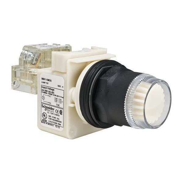Botón de presión iluminado Schneider Electric, 30 mm, 1NA/1NC, Blanco - 9001SK1L35WH13