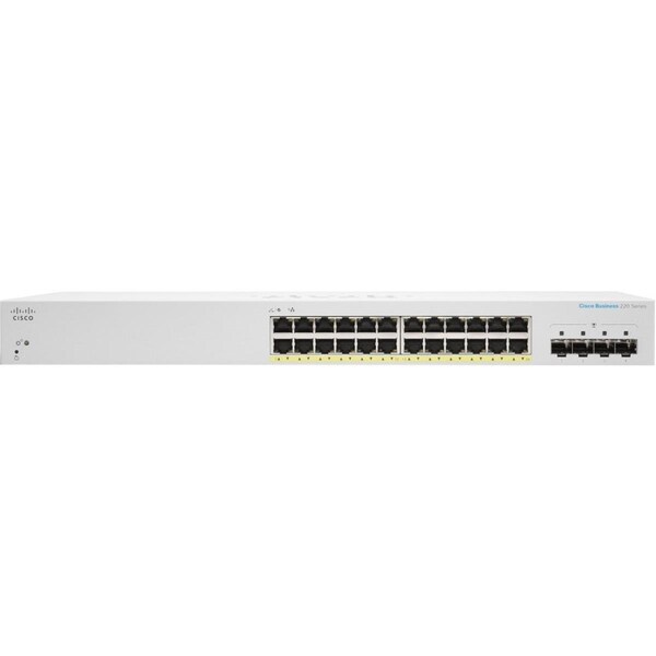 Hi-Tec 30.4W 24 Port GE PoE 4 x 1G SFP Ethernet Smart Switch, White - HI3457777