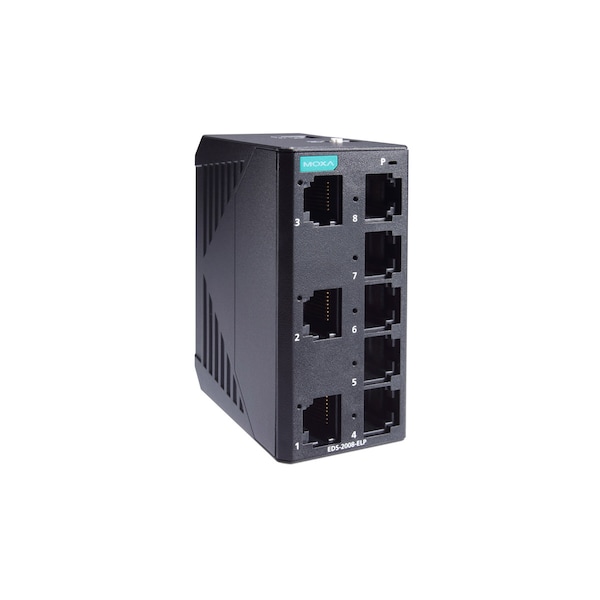 Moxa 8Port Entry-Level Unmgd Swtch, 8 Fast TpPorts, -10 To 60 Degrees C, Eds-2008-Elp - EDS-2008-ELP