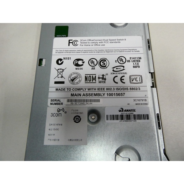 3Com OFFICECONNECT DUAL SPEED SWITCH 12V-DC ETHERNET AND COMMUNICATION MODULE - 3C16791B
