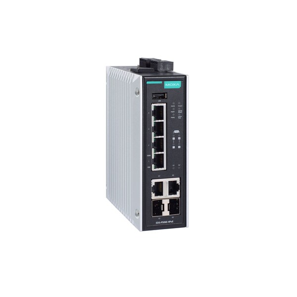 Moxa Mgd Eth Poe Swtch w/4 Poe+/60W 10/100Baset Prts, Eds-P506E-4Poe-2Gtxsfp - EDS-P506E-4POE-2GTXSFP