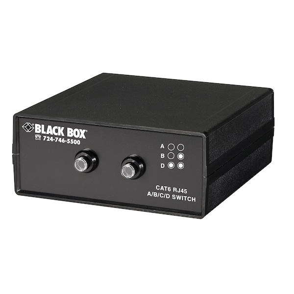 Black Box Black Box 3-to-1 CAT6 10-GbE Manual Switch (ABCD) - 2.8" Height x 6.1" Width x 6.5" Depth - SW1031A