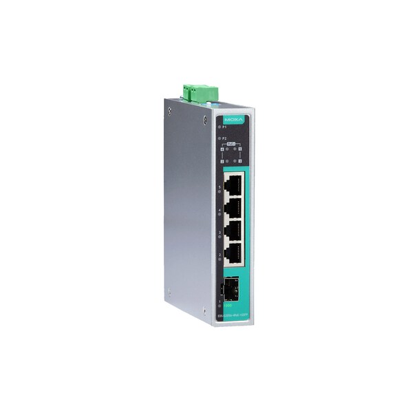 Moxa UnMgdGbit PoeSwtch w/4 Poe 10/100/1000Baset Prts, Eds-G205A-4Poe-1Gsfp - EDS-G205A-4POE-1GSFP