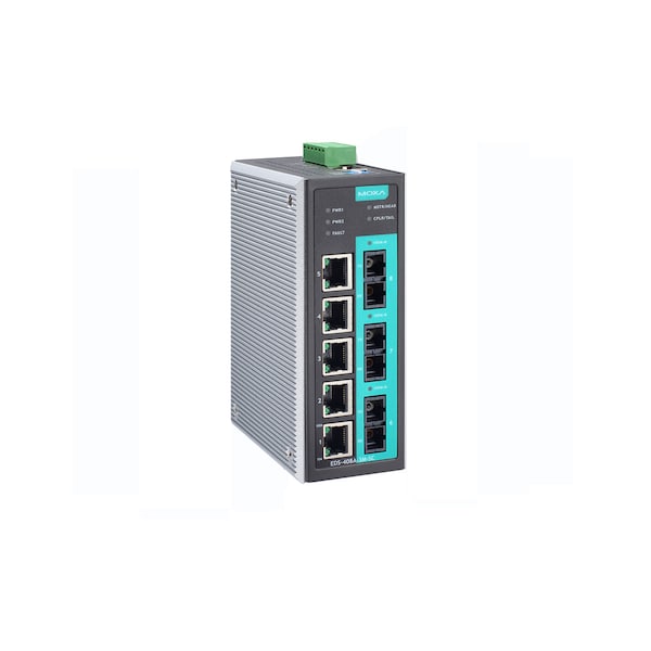 Moxa Entry-Level Mgd Eth. Swtch W/ 5 10/100Baset(X)Ports, Eds-408A-3M-St-T - EDS-408A-3M-ST-T