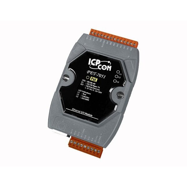 Icp Das 16-channel Isolation Digital Input Power Over Ethernet I/O Data Acquisition modul - PET-7051