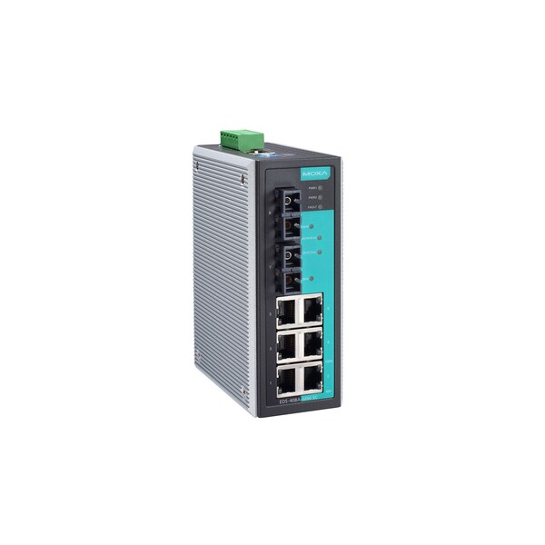 Moxa Entry-Level Mgd Eth. Swtch W/ 6 10/100Baset(X)Ports, Eds-408A-Ss-Sc - EDS-408A-SS-SC