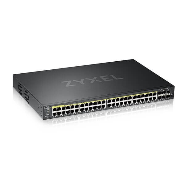 Zyxel 48-port GbE L2 PoE Switch with GbE Uplink - GS222050HP