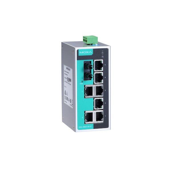 Moxa Unmgd Eth. Swtch W/ 7 10/100Baset(X)Ports, M1Eds208Amst - EDS-208A-M-ST