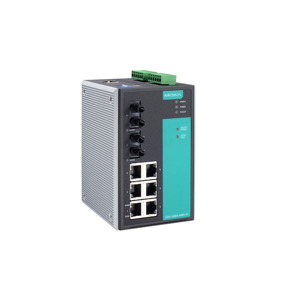 Moxa Managed Ethernet Switch W/ 6 10/100Baset(X)Ports, Eds-508A-Mm-St-T - EDS-508A-MM-ST-T
