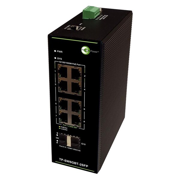 Maxpower TP-SW8GAT-BT-24-SFP Passive PoE Gigabit PoE Switch, 4 Ports - MA3752047