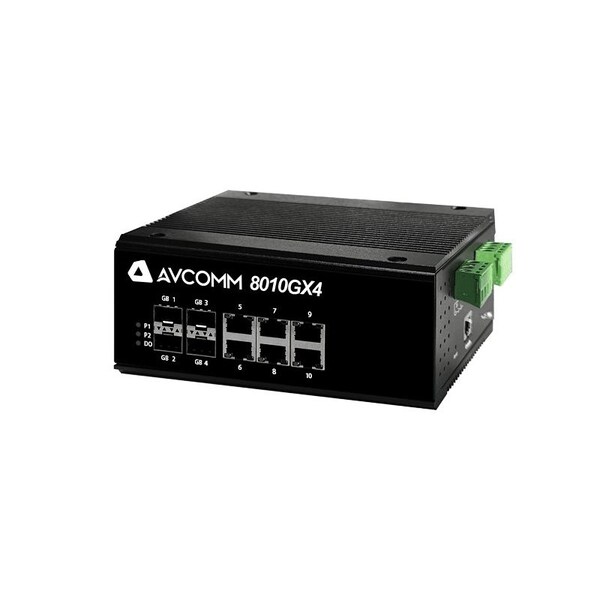 Avcomm 10-Port Fully Giga Managed Industrial Ethernet Switch - 8010GX4