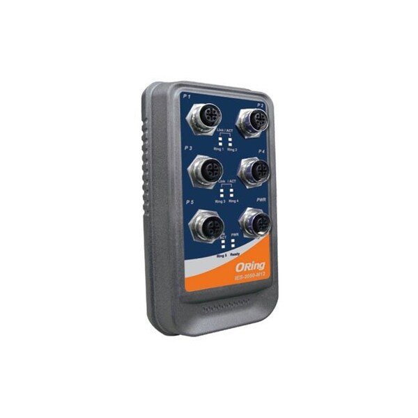 Oring Industrial Networking IP67 Water proof 5x 10/100TX with M12 connector - IES-2050-M12