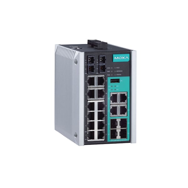 Moxa Mgd Gigabit Eth. Swtch 10/100Baset(X)Ports, Eds-518E-Ss-Sc-4Gtxsfp-T - EDS-518E-SS-SC-4GTXSFP-T