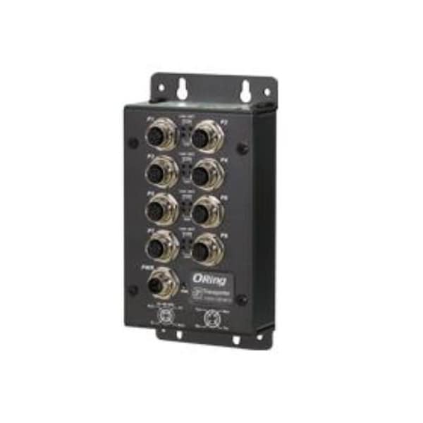 Oring Networking EN50155 8-port unmanaged Ethernet switch; 8 10/100/500Base-TX M12 - TXES-180-M12