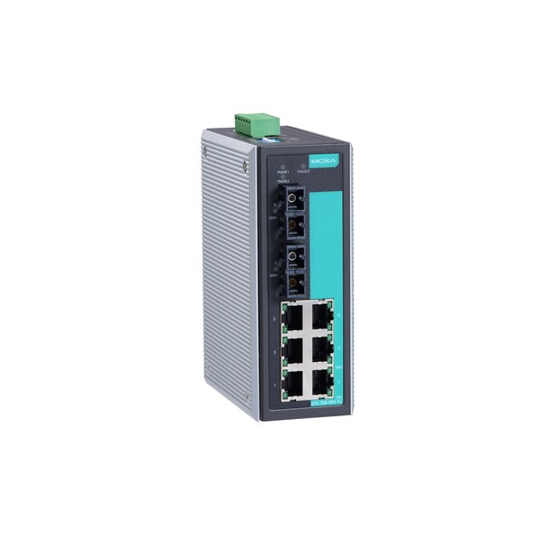 Moxa Moxa EDS-308-MM-SC-T Unmanaged Ethernet Switch - 6 x 10/100Base-TX, 2 x 100Base-FX - EDS-308-MM-SC-T