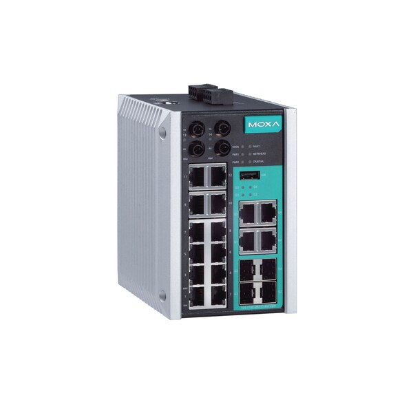 Moxa Mgd Gigabit Eth. Swtch 10/100Baset(X)Ports, Eds-518E-Mm-St-4Gtxsfp-T - EDS-518E-MM-ST-4GTXSFP-T