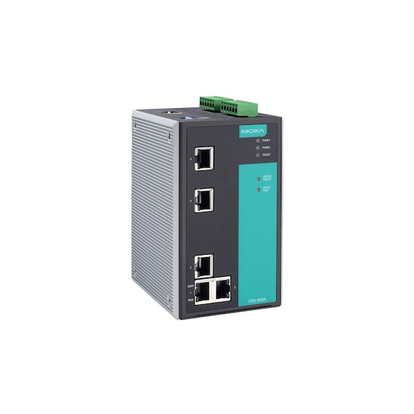 Moxa Managed Ethernet Switch W/ 5 10/100BasetXPorts, -10 To 60 Degrees C - EDS-505A