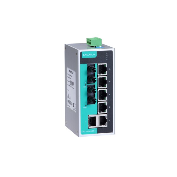 Moxa Unmgd Eth. Swtch W/ 6 10/100Baset(X)Ports, M1Eds208Ammst - EDS-208A-MM-ST
