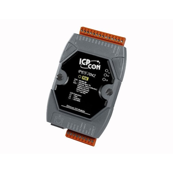 Icp Das 16-channel Isolated Sink Type Open Collector Digital Output PoE Module - PET-7042